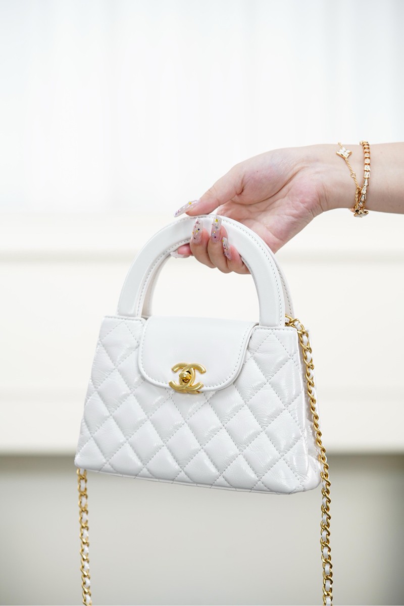 Chanel 23K Kelly White Handbag