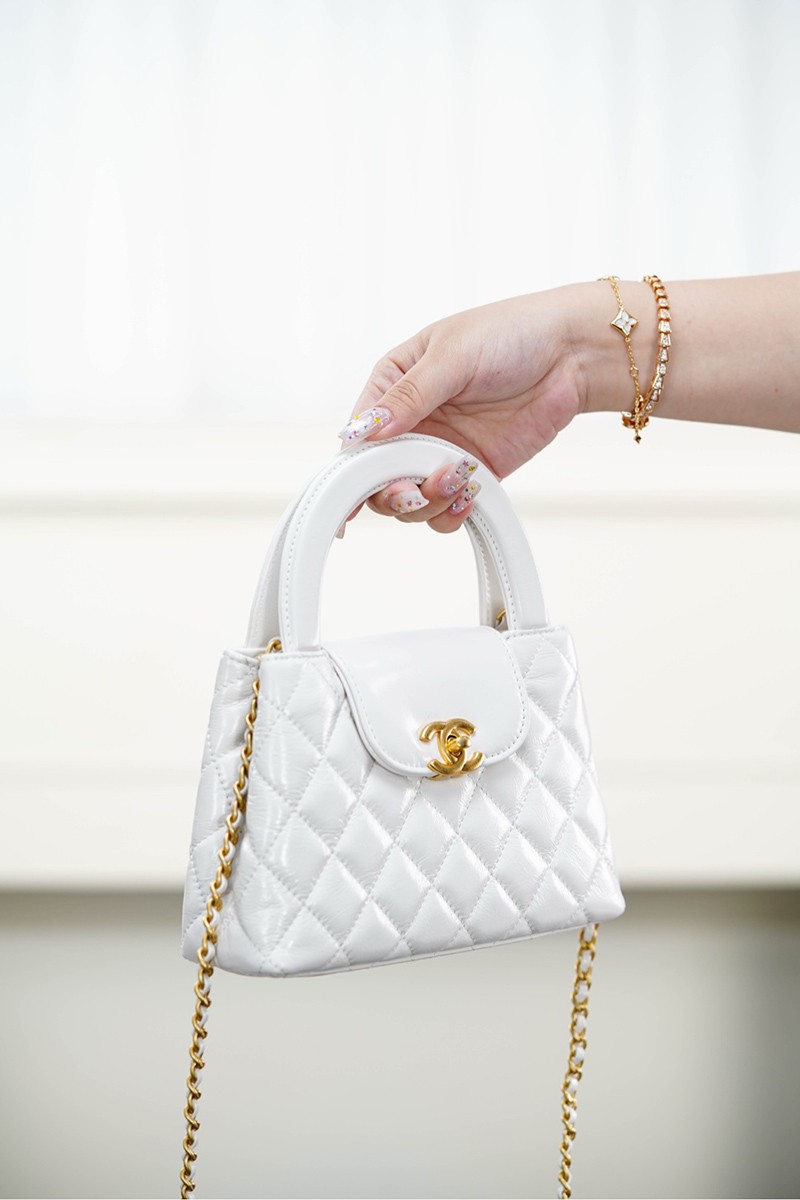 Chanel 23K Kelly White Handbag