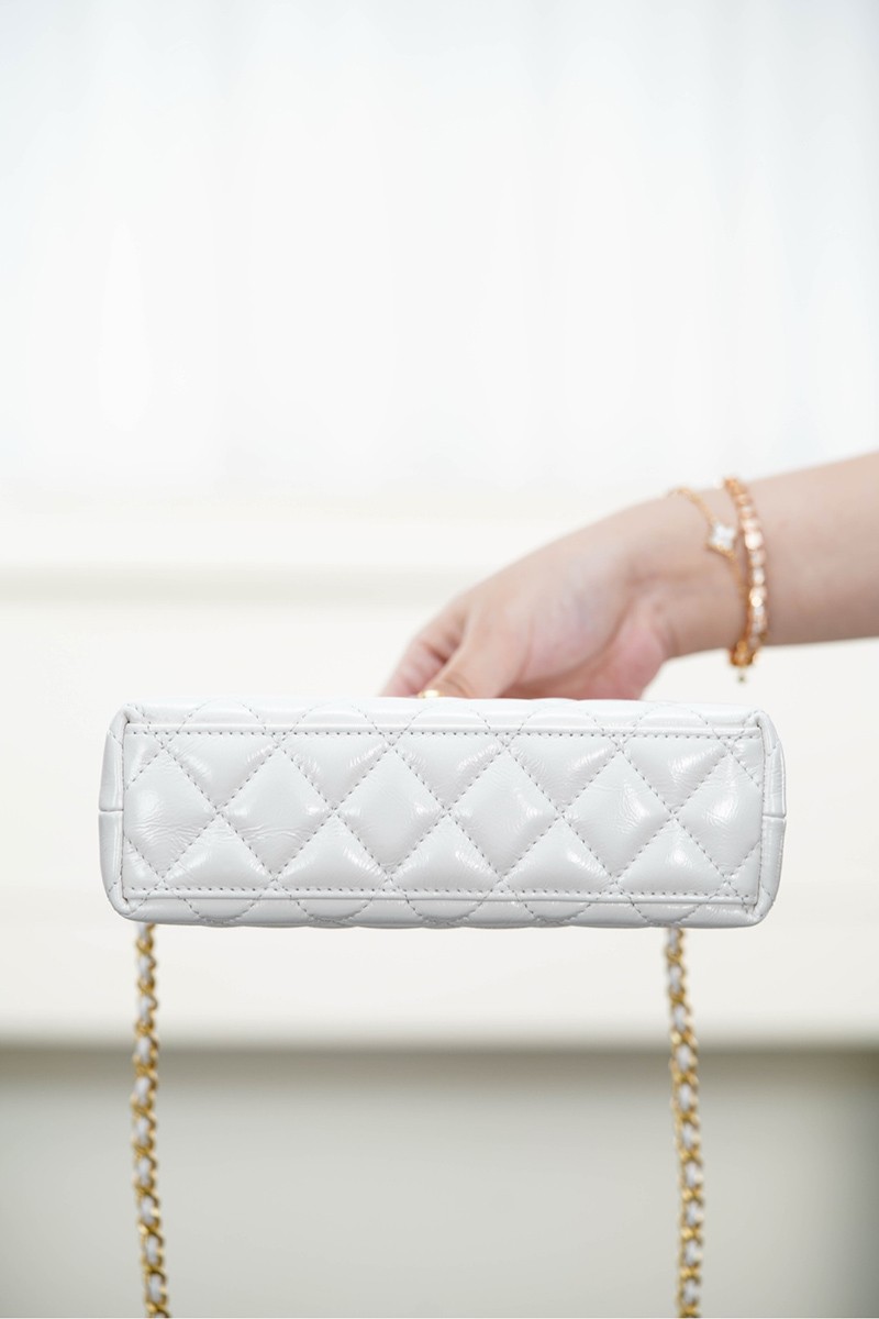 Chanel 23K Kelly White Handbag
