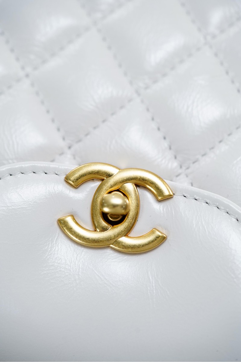 Chanel 23K Kelly White Handbag