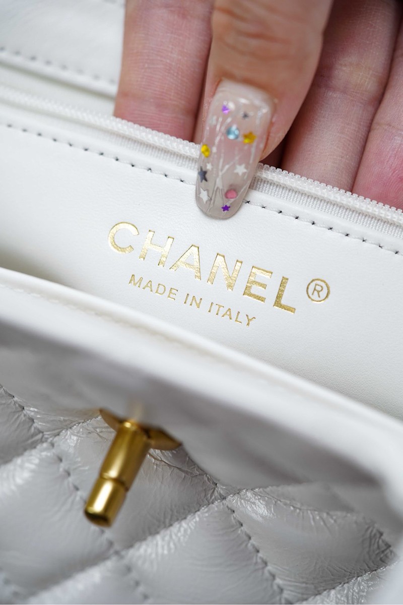 Chanel 23K Kelly White Handbag