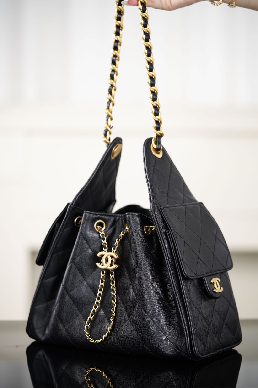 Chanel 25S Small Hobo Black