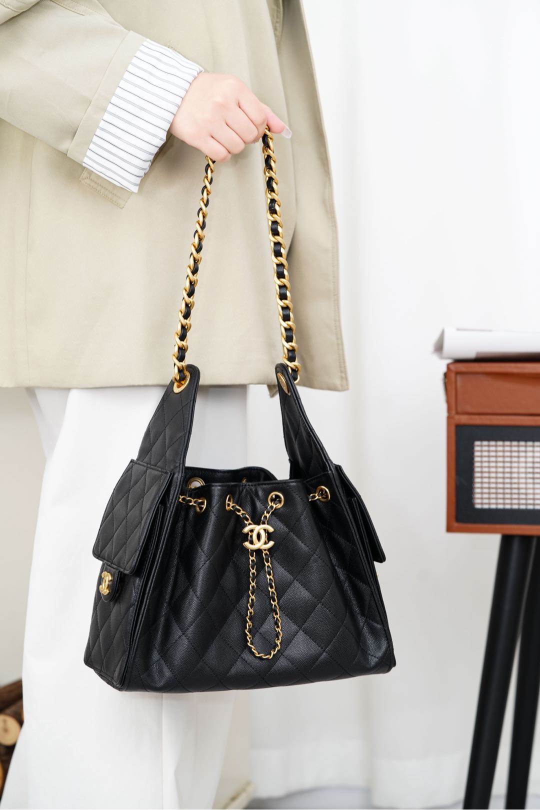 Chanel 25S Small Hobo Black