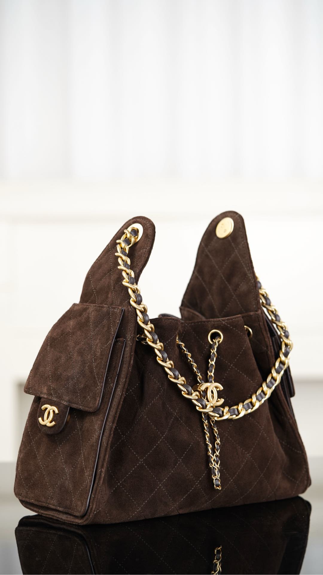 Chanel 25K Small Hobo Brown