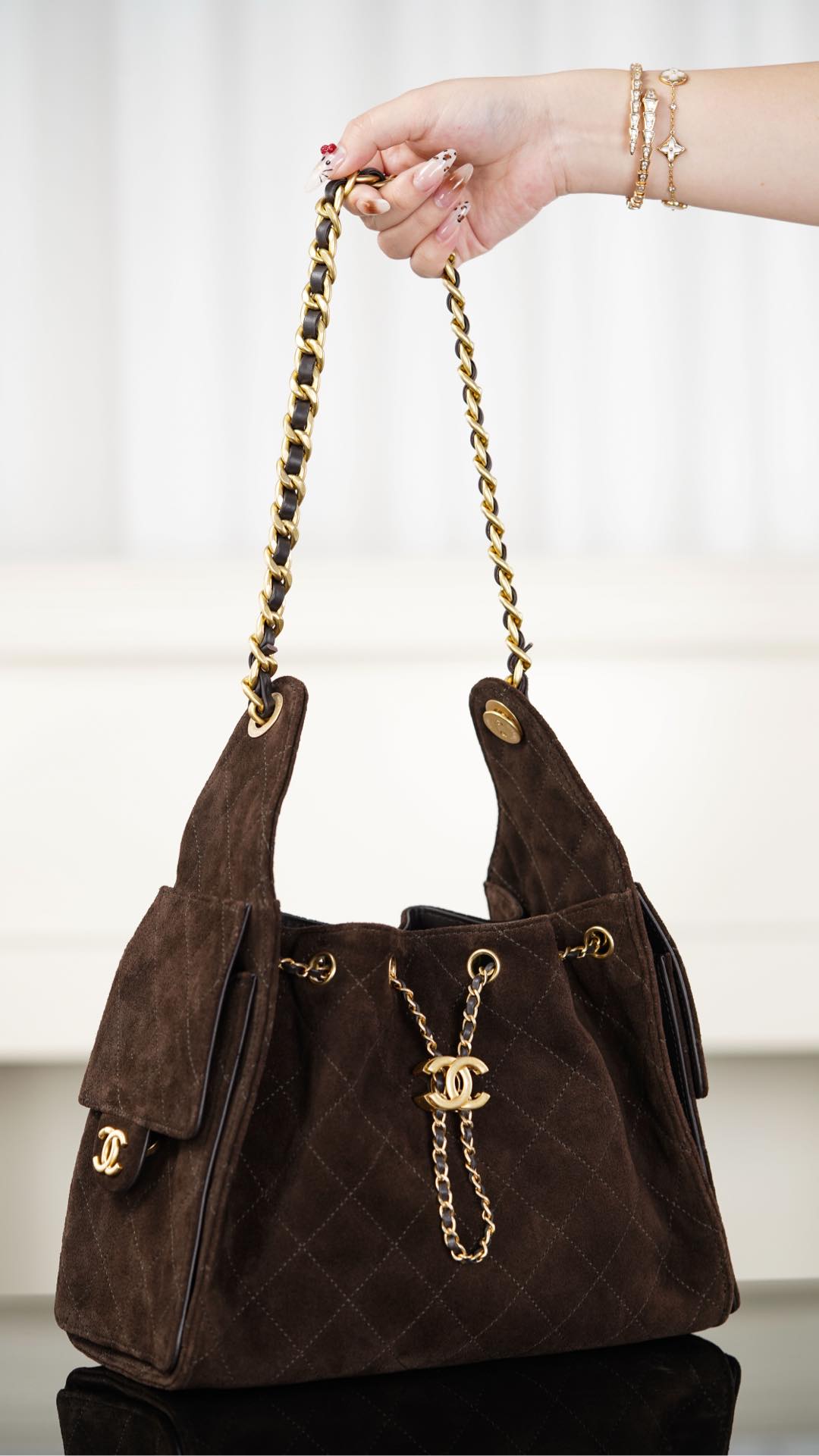 Chanel 25K Small Hobo Brown