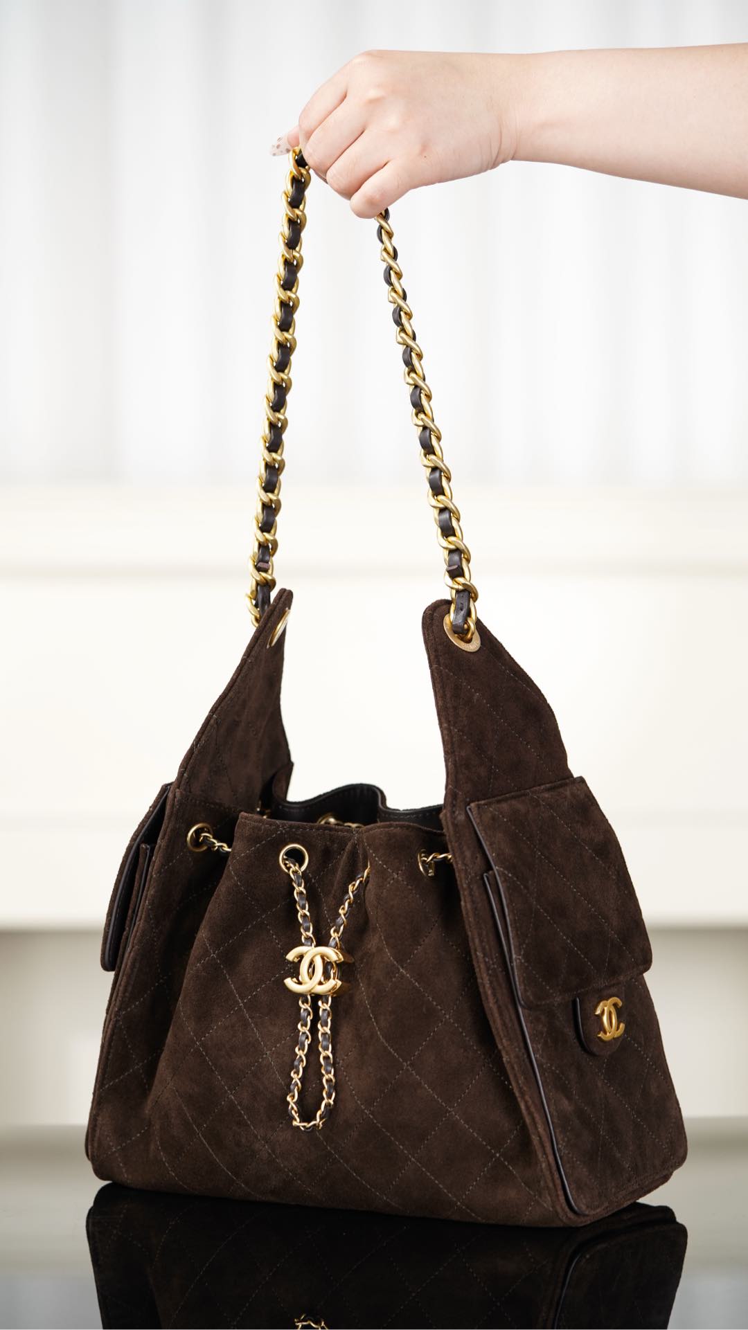 Chanel 25K Small Hobo Brown