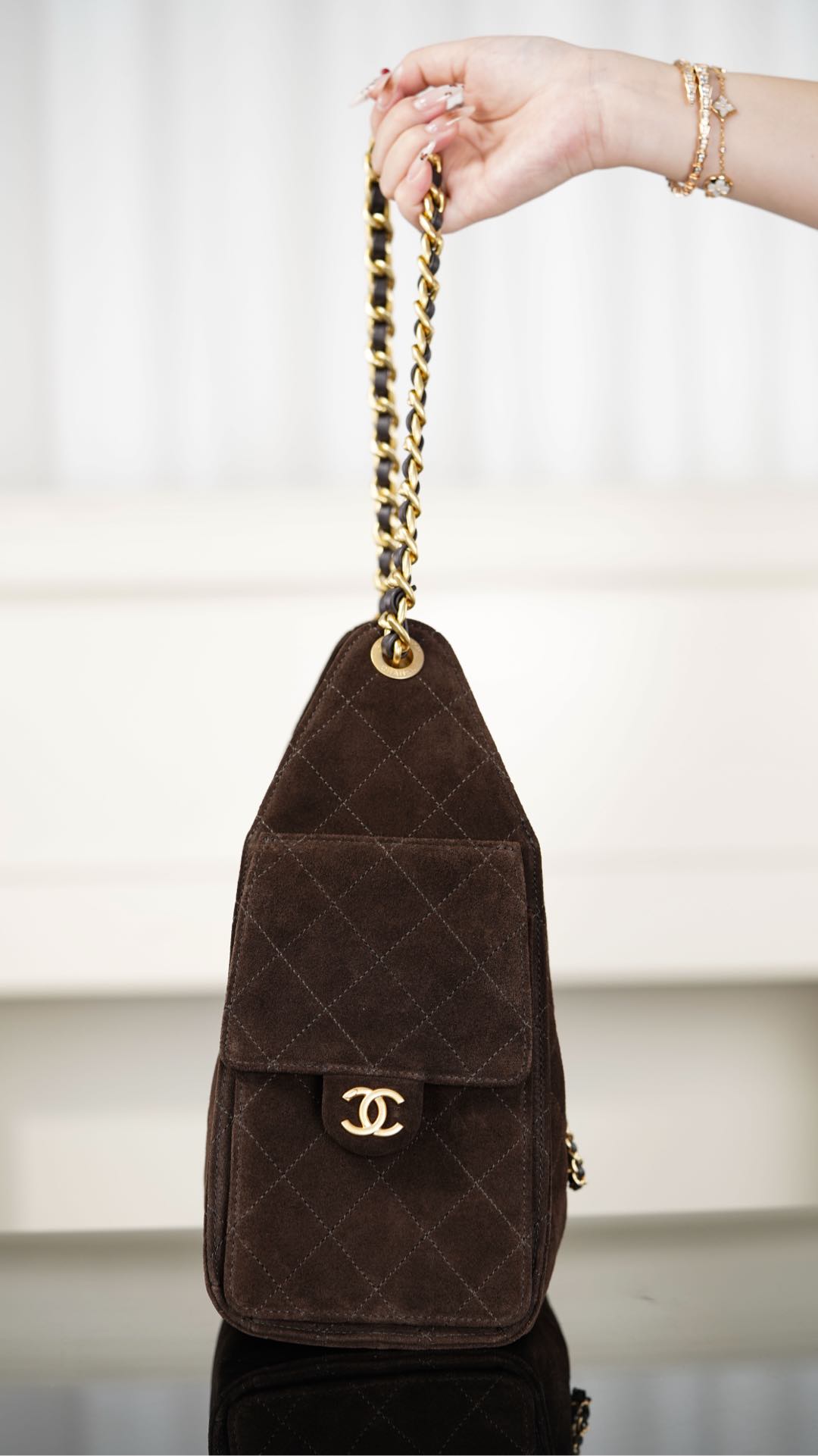 Chanel 25K Small Hobo Brown