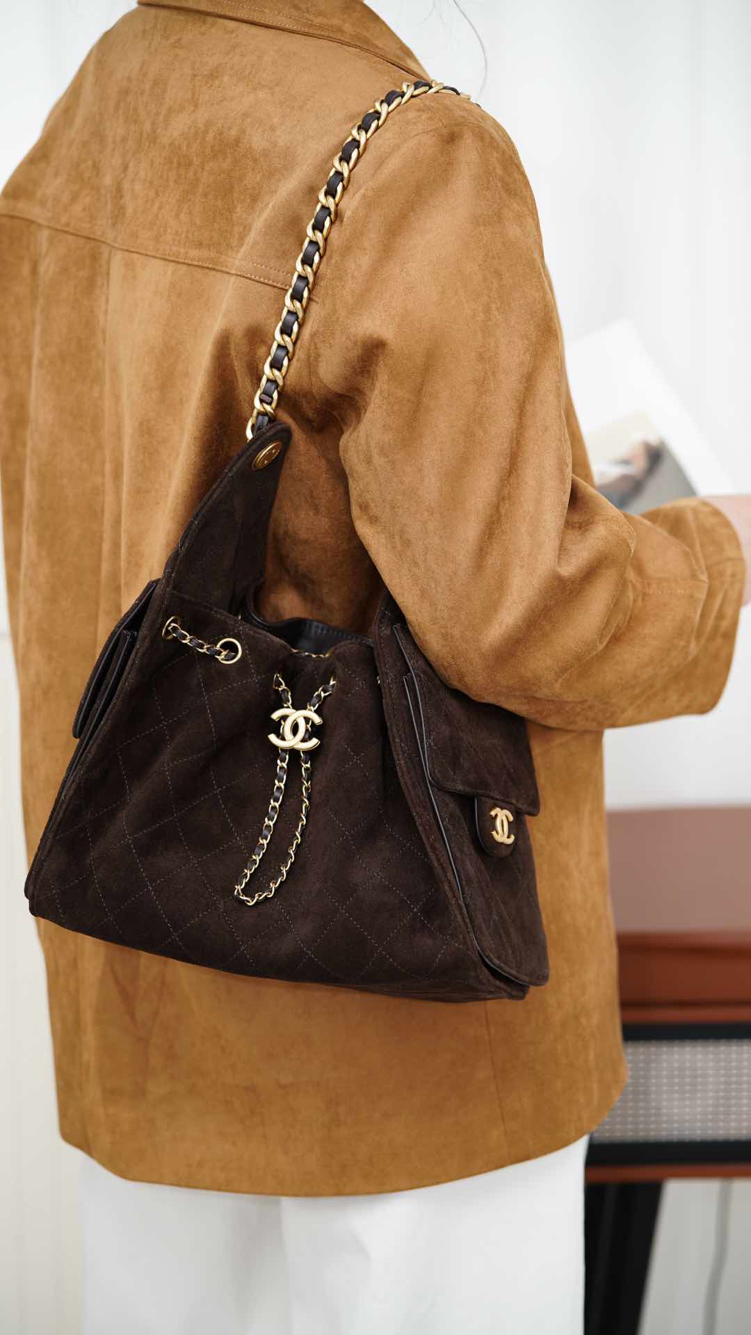 Chanel 25K Small Hobo Brown