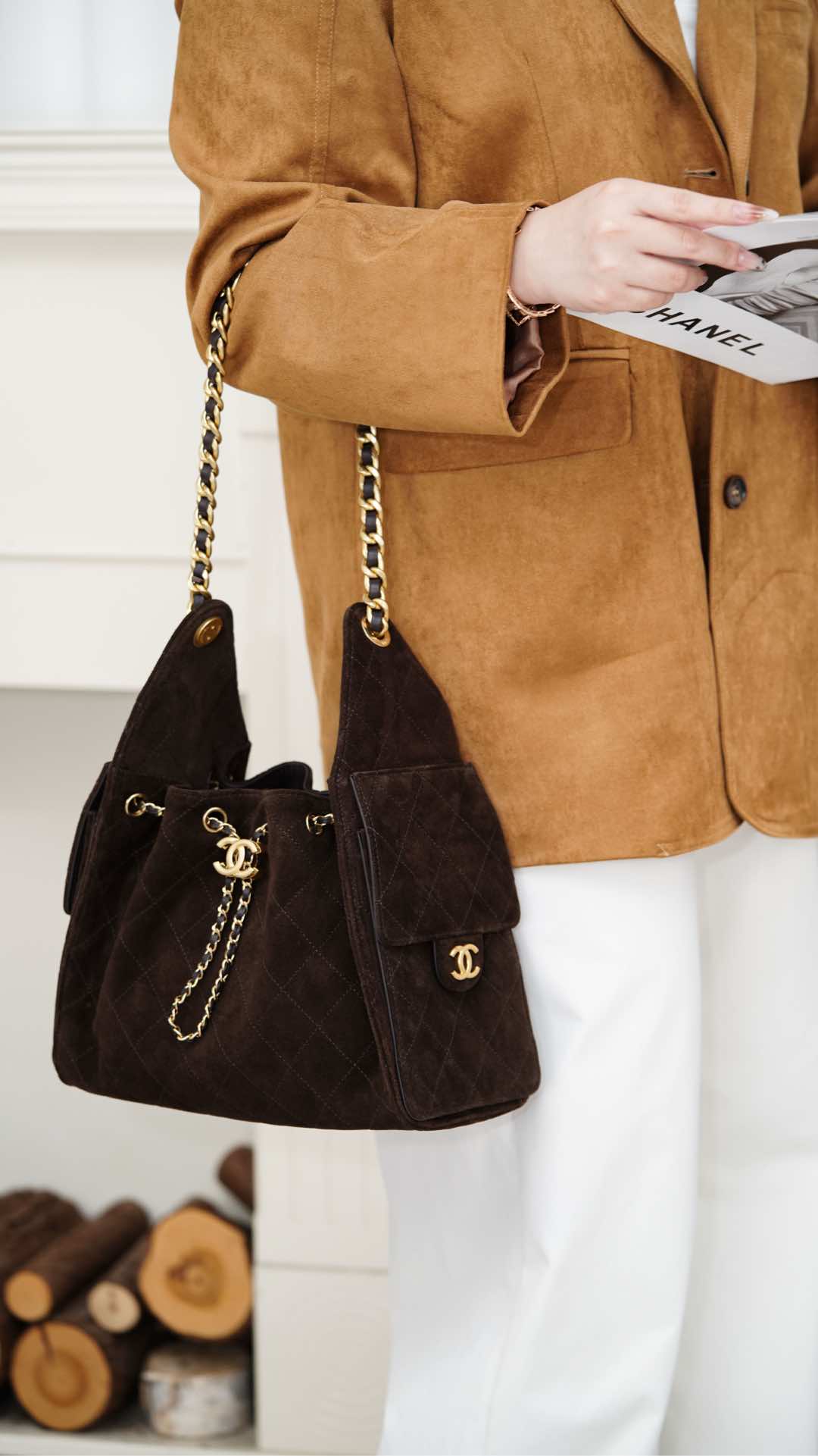 Chanel 25K Small Hobo Brown