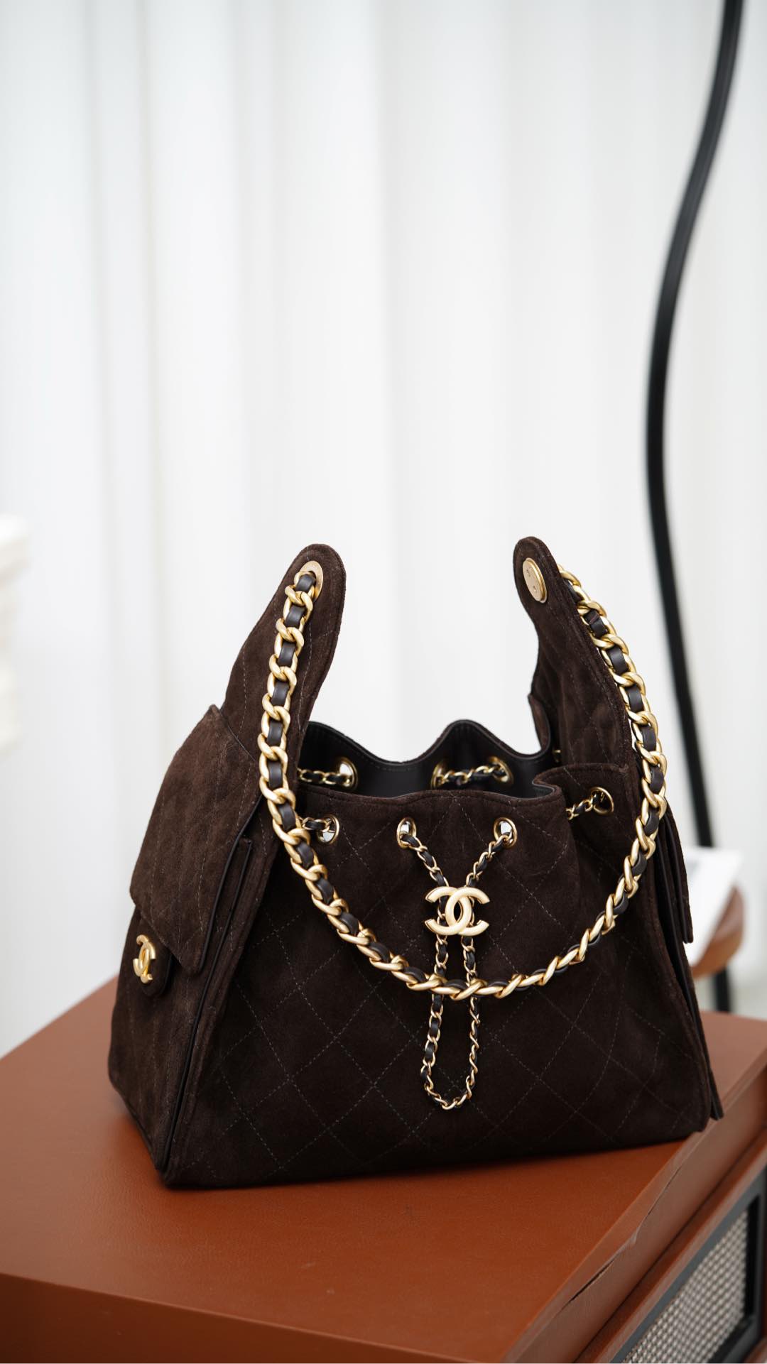 Chanel 25K Small Hobo Brown