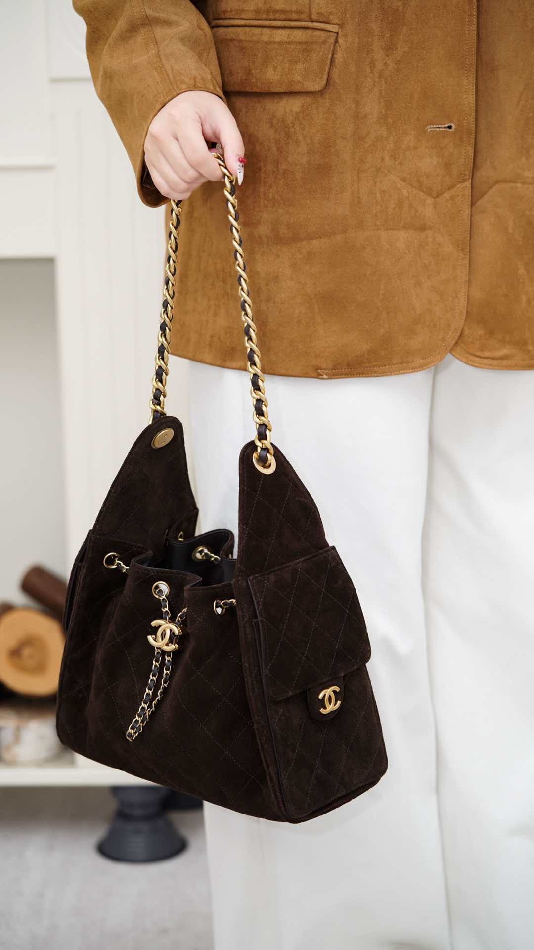 Chanel 25K Small Hobo Brown
