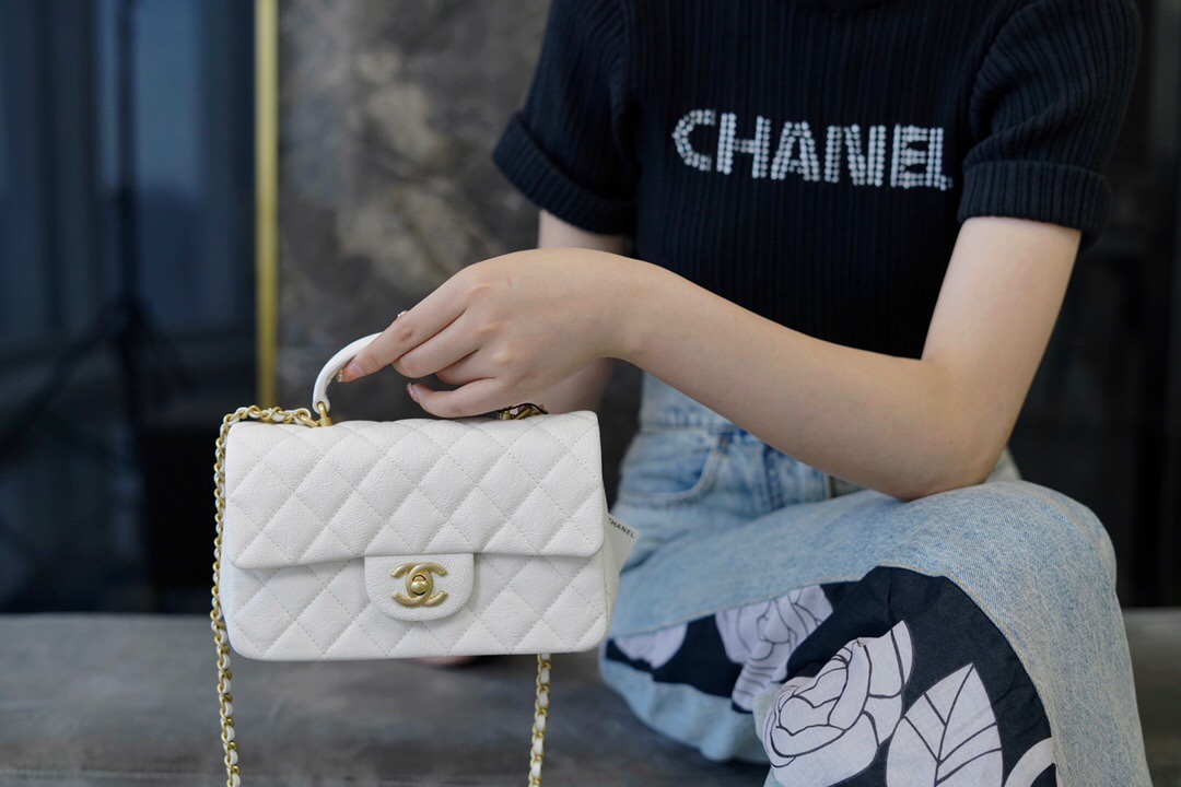 Chanle 2021 SS Classic Flap Mini White