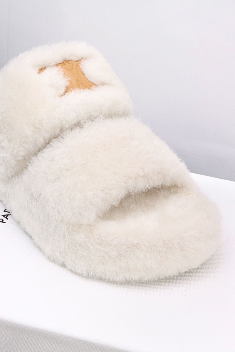 Celine Fur Slides Triomphe 013
