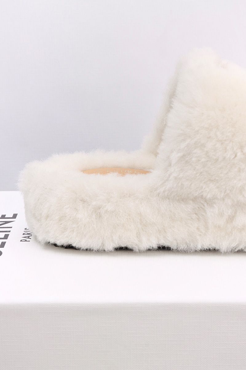 Celine Fur Slides Triomphe 013