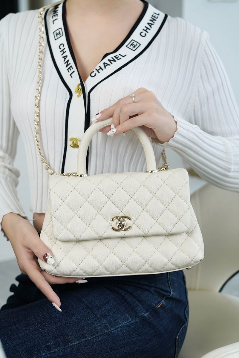 Chanel CoCo Handle Small White